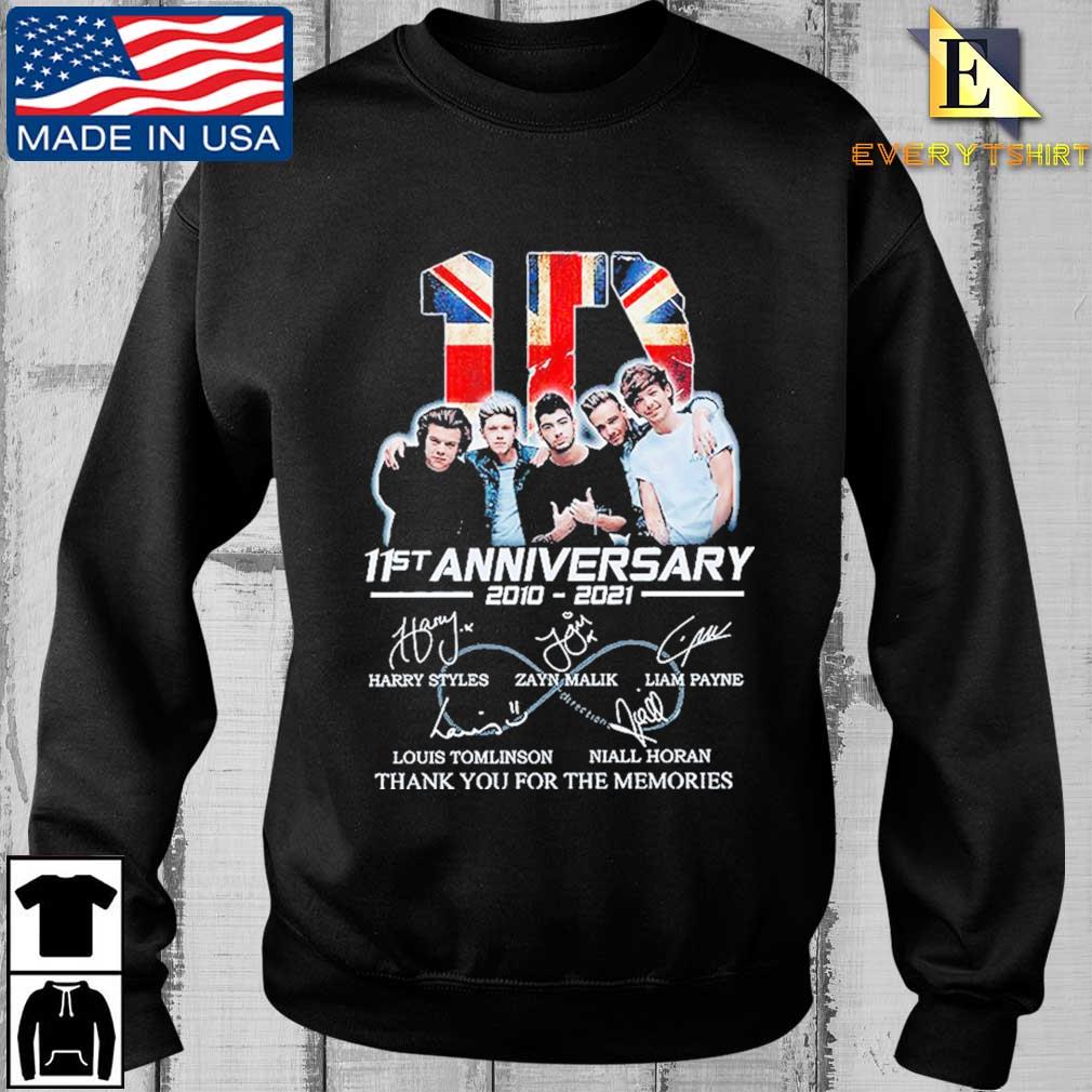 10 One Direction 11st anniversary 2010-2021 thank you for the memories signatures shirt