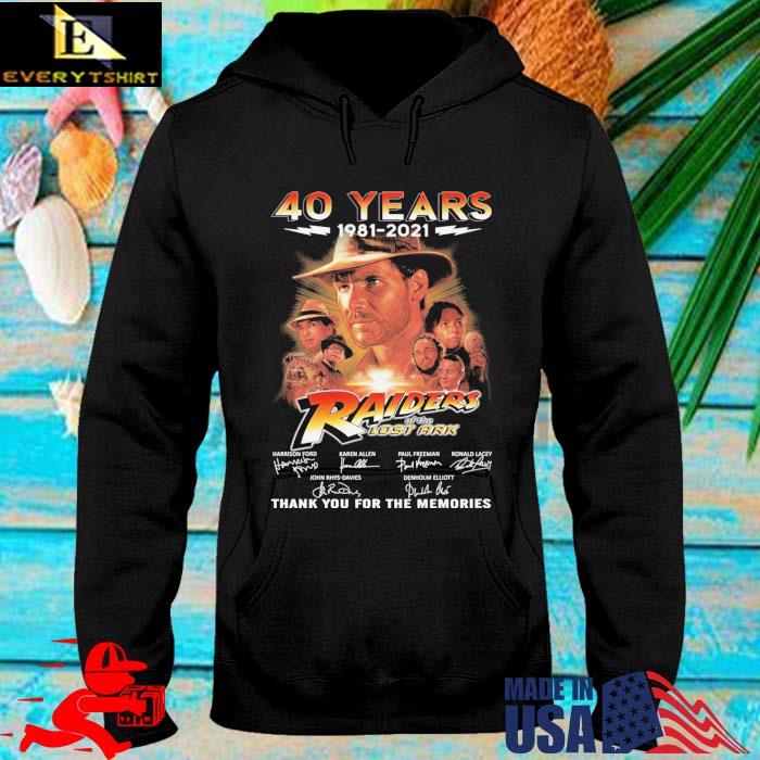 40 years 1981-2021 Raiders Of The Lost Ark thank you for the memories signatures hoodie den