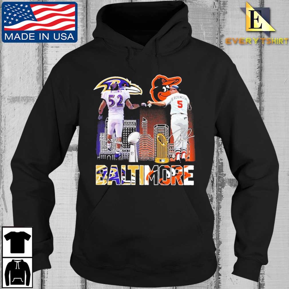 Baltimore Sports Ray Lewis Baltimore Ravens And Baltimore Orioles Brooks Robinson Signature Shirt Every Hoodie den