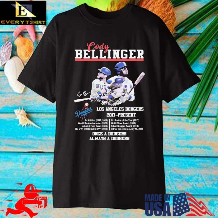 Cody Bellinger Los Angeles Dodgers 2017-present once a Dodgers always a Dodgers signature shirt