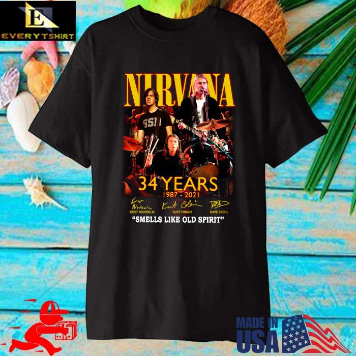 Nirvana 34 Years 1987 2021 Thank You For The Memories Signatures Shirt