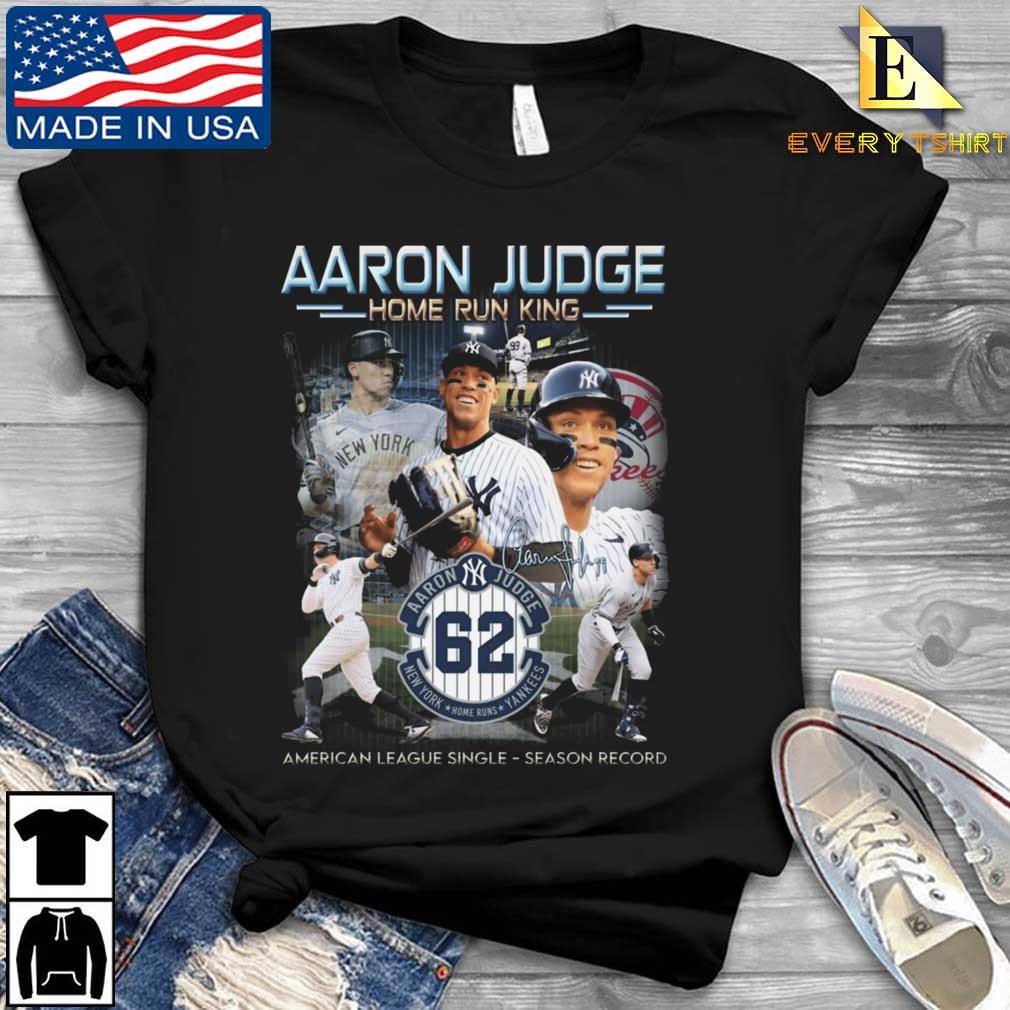 Aaron Judge 62 Yankees Home Run King American League Single Season Record  Signature Shirt