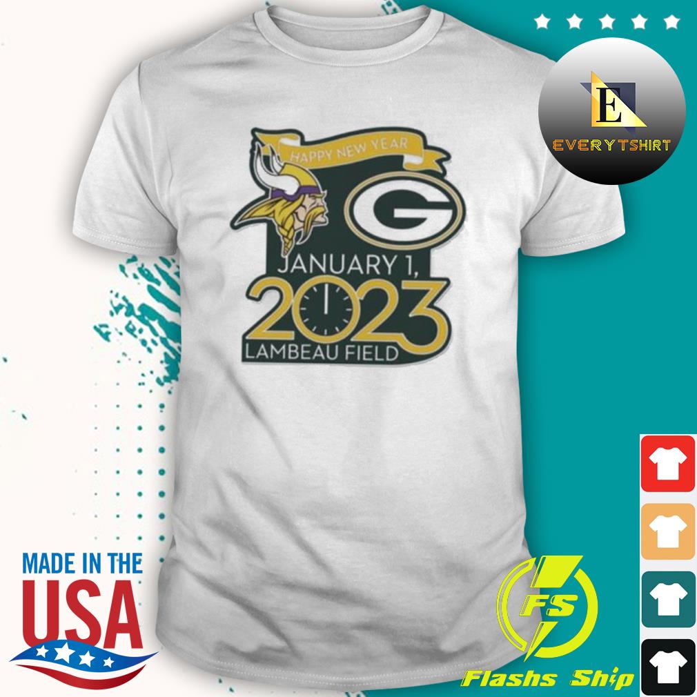 Packers Vs Vikings Jan 1 Match-Up happy new year gameday vs January 1st  2023 lambeau filed shirt - Ironmantee Premium ™ LLC