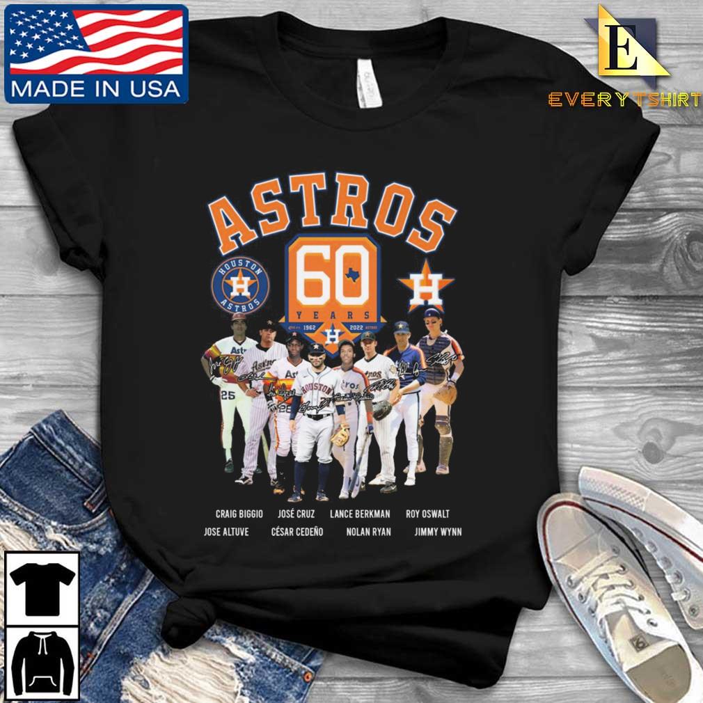 Houston Astros 60 Years 1962-2022 AL Champions Signatures Shirt