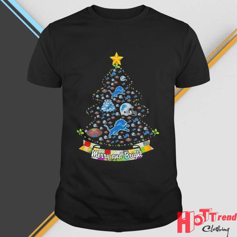 Merry And Bright Detroit Lion NFL Christmas Tree 2022 Shirt, hoodie,  sweatshirt and long sleeve