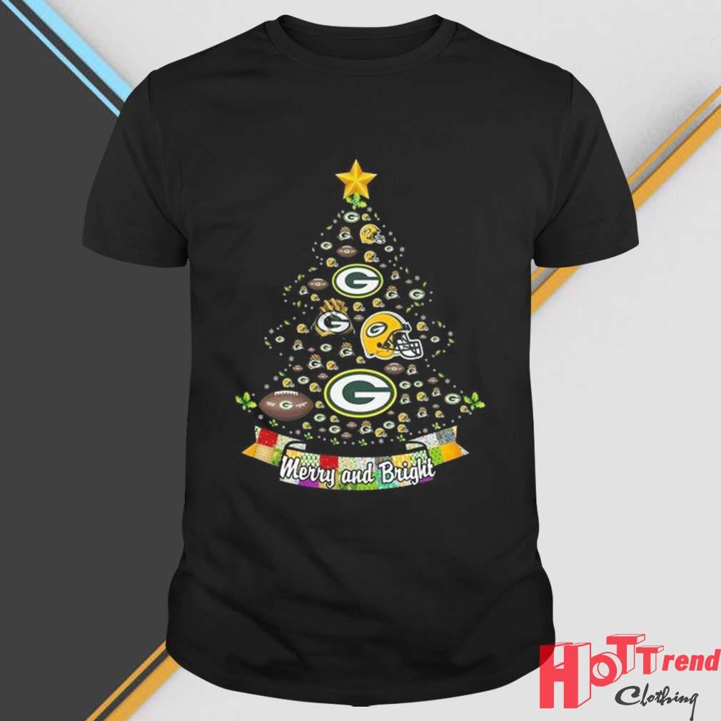Merry And Bright Green Bay Packers NFL Christmas Tree 2022 Shirt