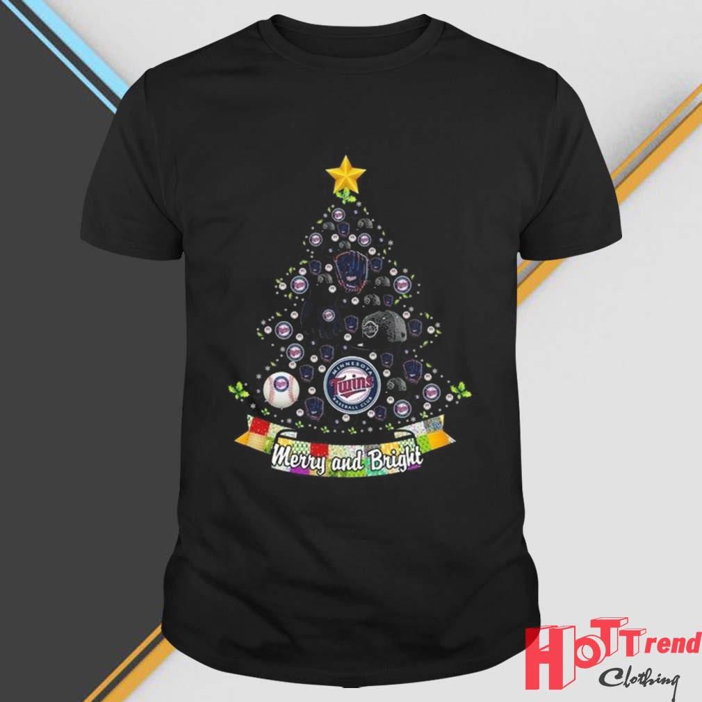Merry And Bright Minnesota Twins MLB Christmas Tree 2022 Shirt