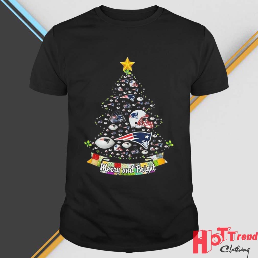 Merry And Bright New England Patriots NFL Christmas Tree 2022 Shirt