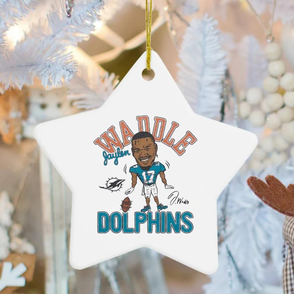 Dolphins Jaylen Waddle Signature Homage Caricature Player Ornament