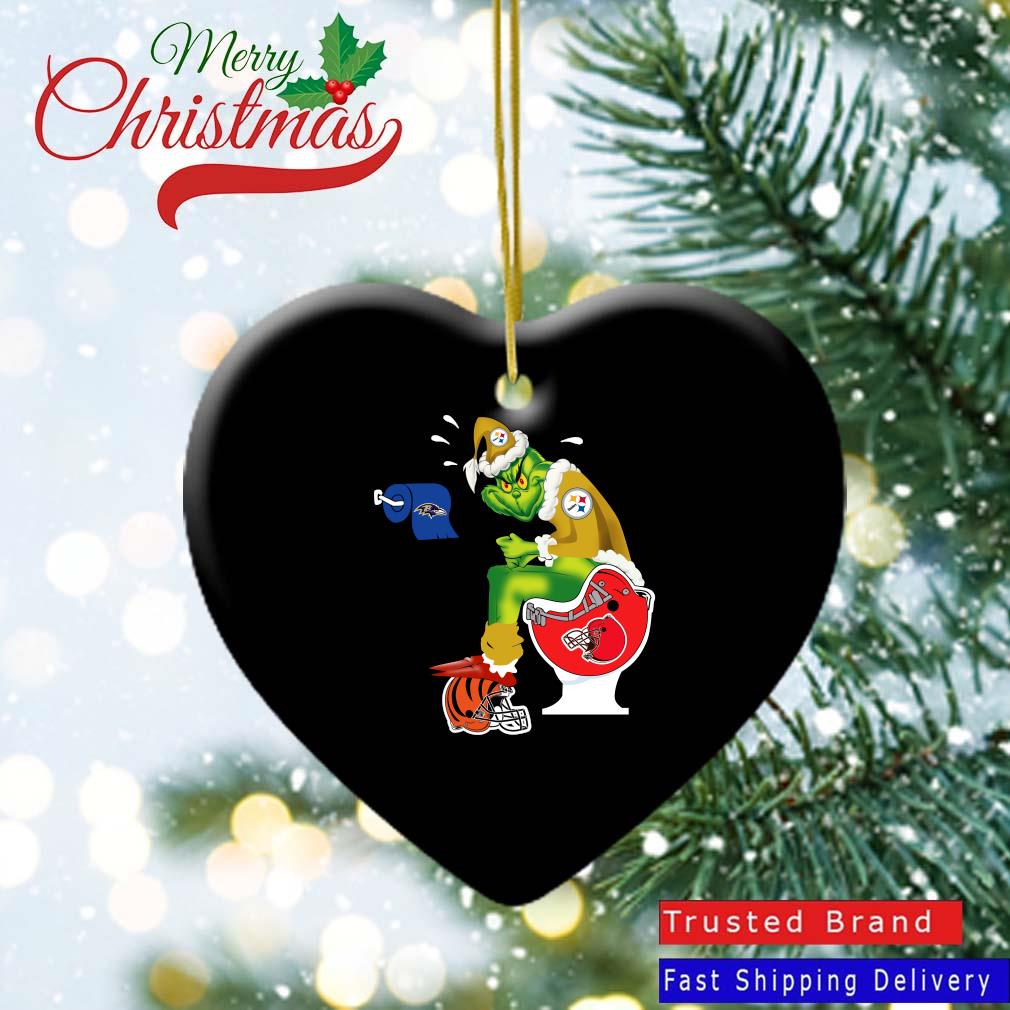 Pittsburgh Steelers NFL Funny Grinch Christmas Ornaments