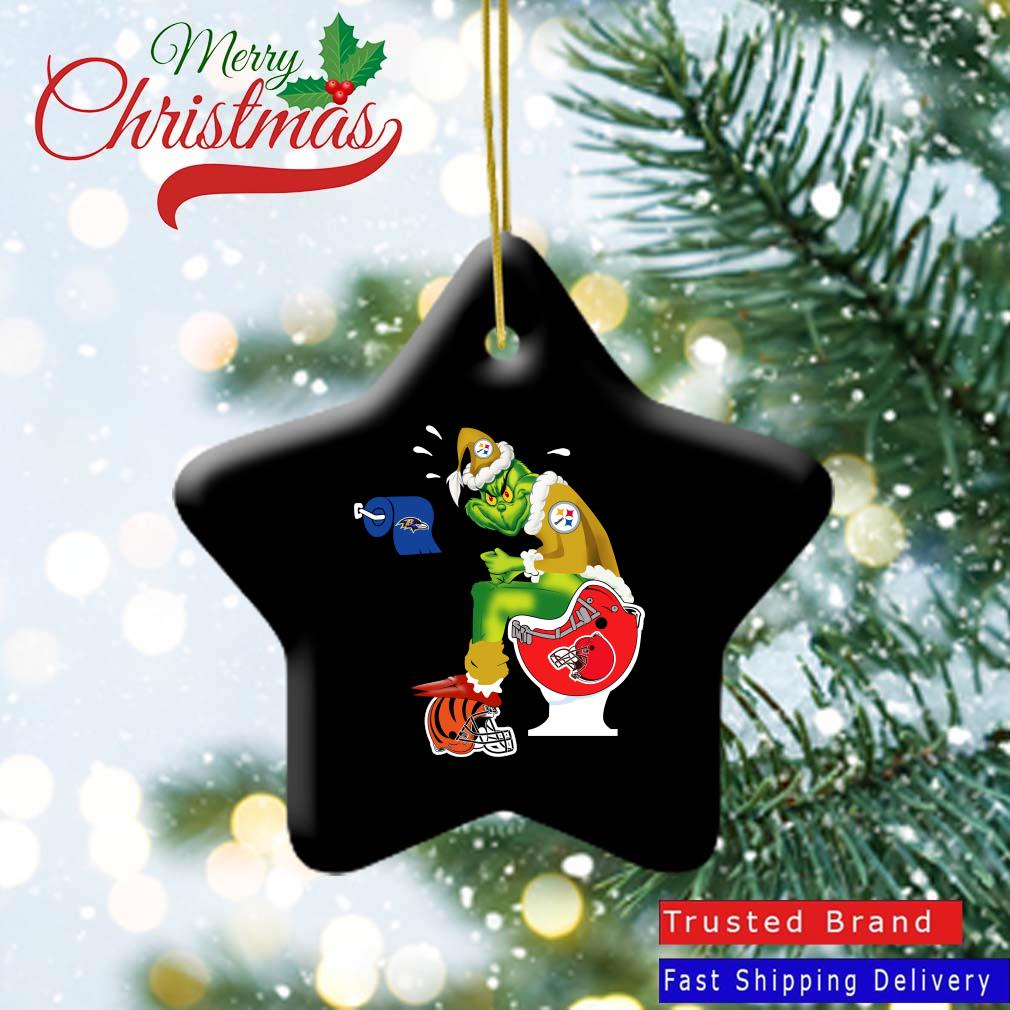 Grinch Pittsburgh Steelers Shit On Toilet Cleveland Browns And Other Teams Christmas  Shirt