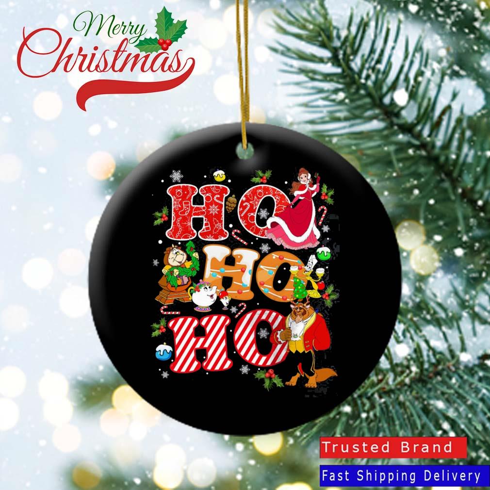 Ho Ho Ho Disney Christmas Light Beauty And The Beast Christmas 2022 Ornament