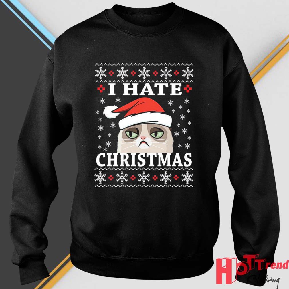 I Hate Christmas Sarcastic Cat Anti Christmas Ugly 2022 Sweater
