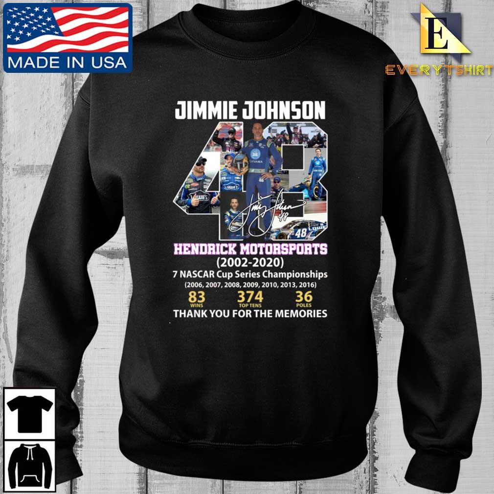 Jimmie Johnson Hendrick Motorsports 2002 – 2020 Thank You For The Memories Signatures Shirt