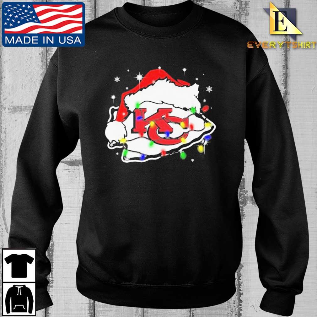 Kansas City Chiefs Logo Santa Hat Light Christmas Sweater