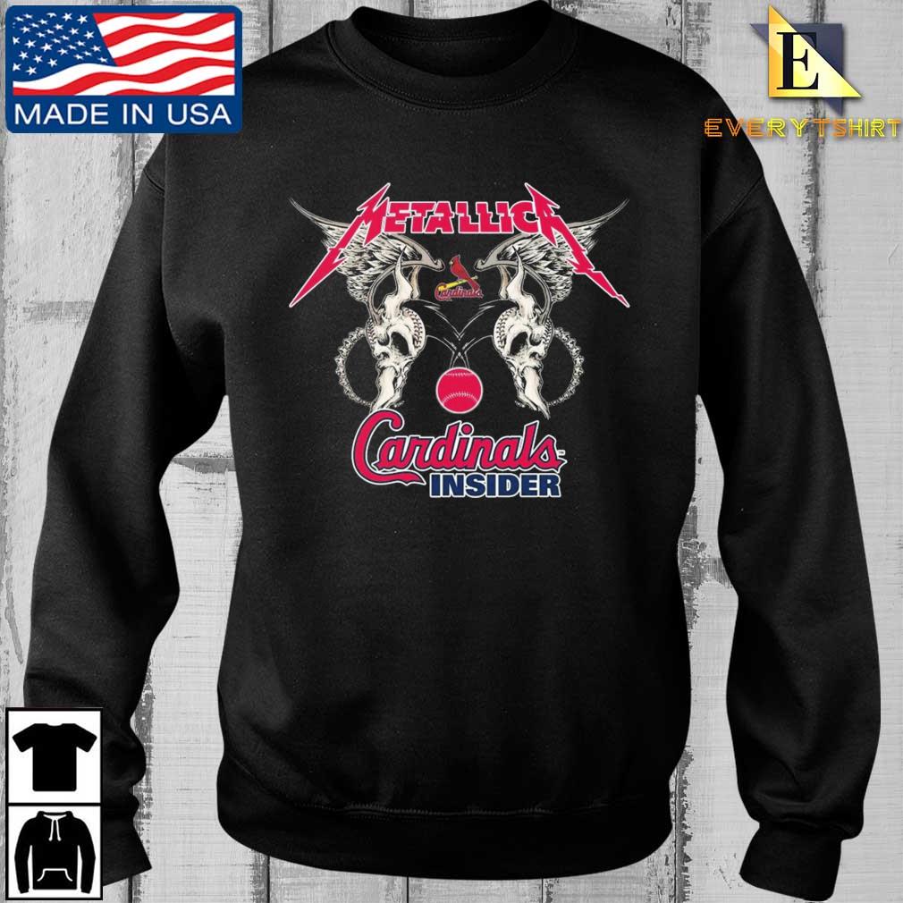 MLB St Louis Cardinals Logo Black Metallica Wings Shirt
