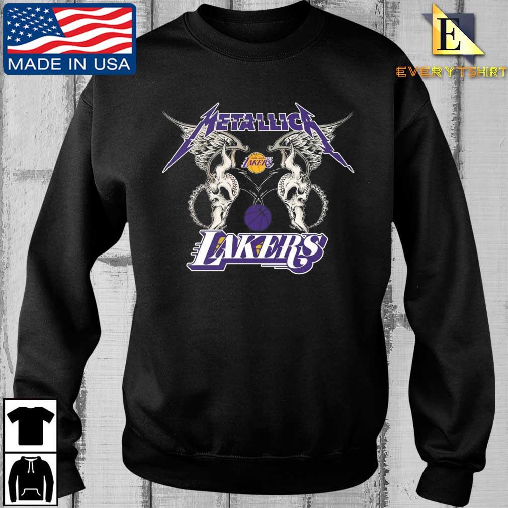 NBA Los Angeles Lakers Logo Black Metallica Wings Shirt