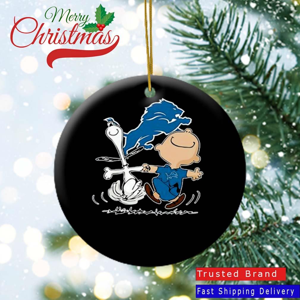 Detroit Lions Christmas Merry Christmas Circle Ornament