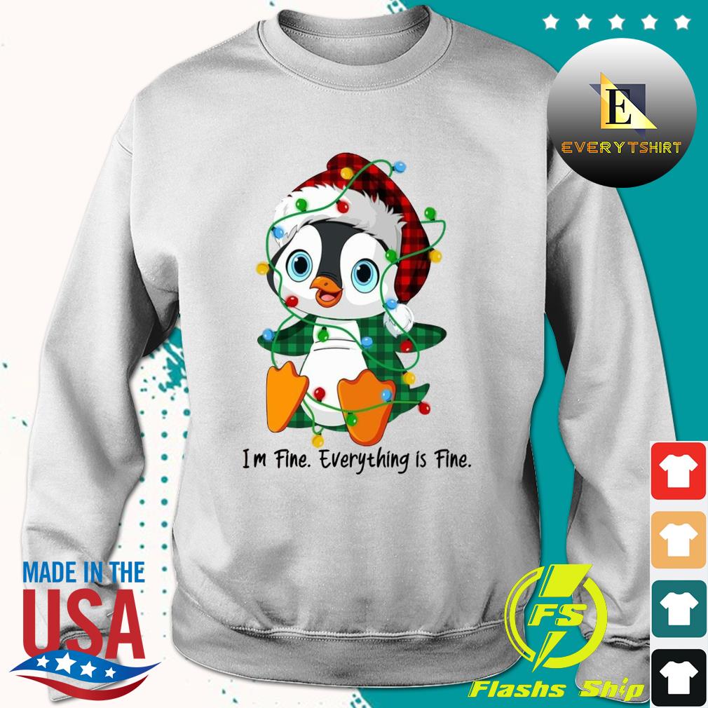 Penguins Light I'm Fine Everything Is Fine Christmas Sweater