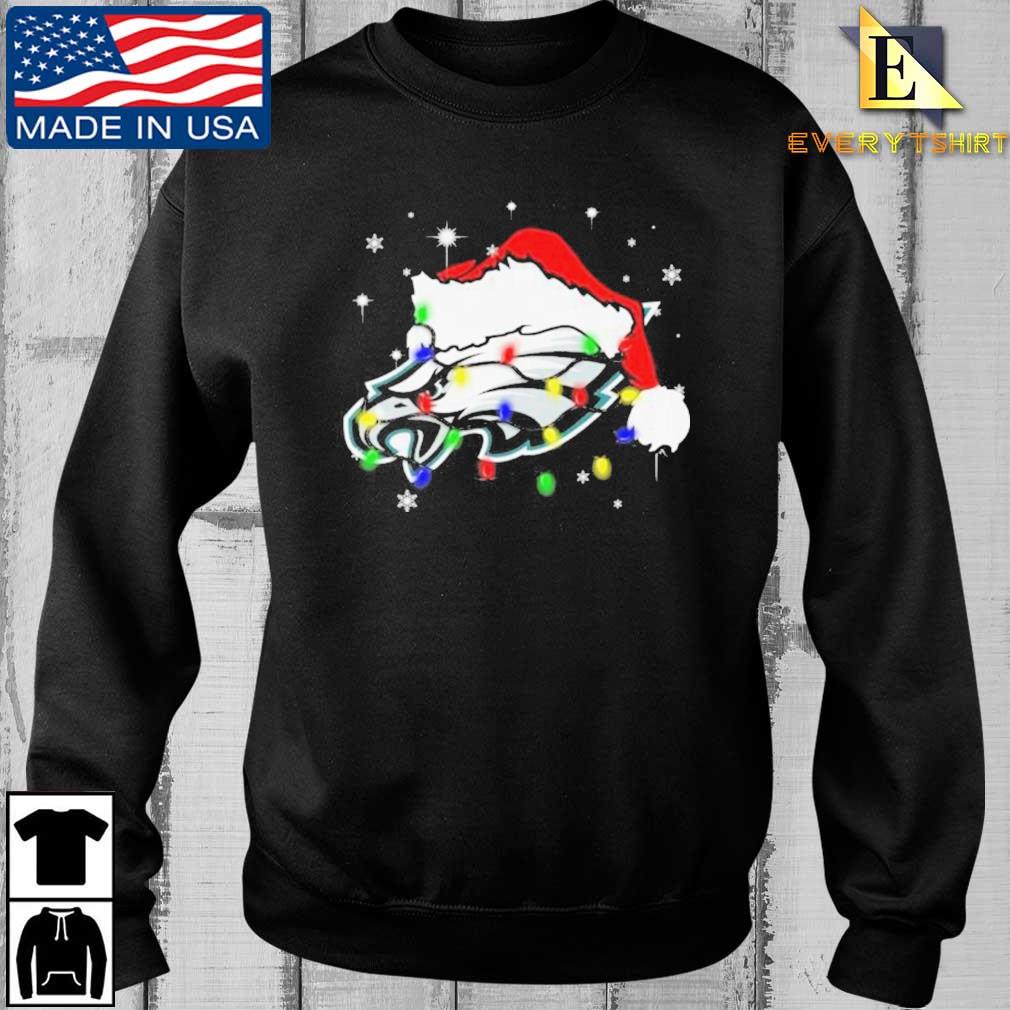 Philadelphia Eagles Logo Santa Hat Light Christmas Sweater
