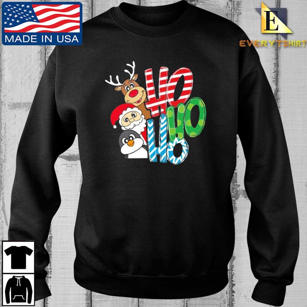 Santa Reindeer Penguin Ho Ho Ho Christmas Sweater