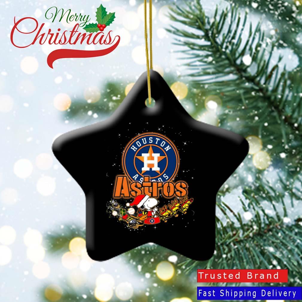 Santa Snoopy Riders Woodstock Merry Christmas Houston Astros 2022 Ornament