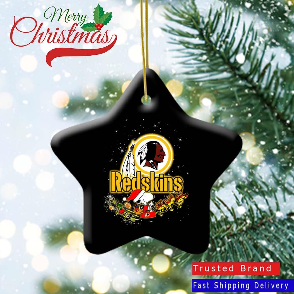 Santa Snoopy Riders Woodstock Merry Christmas Washington Redskins Ornament