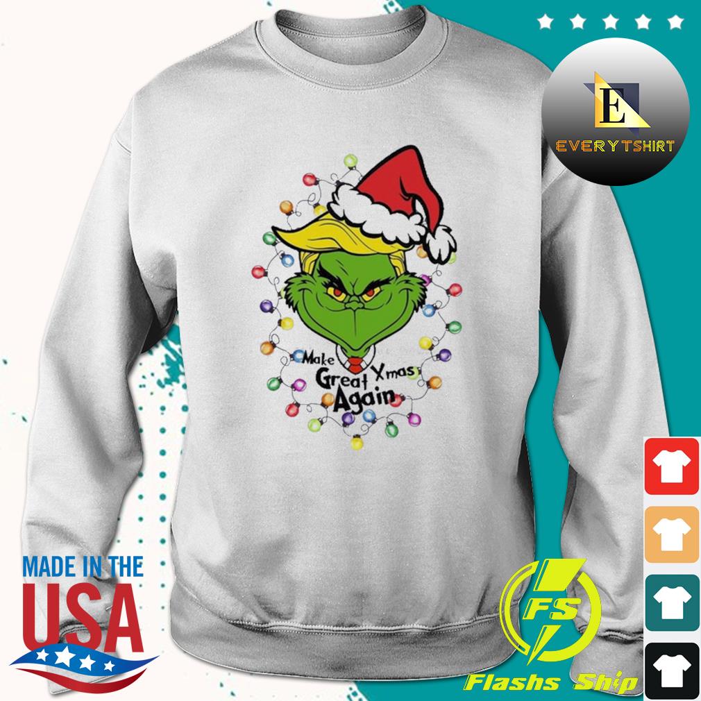 Trump Grinch Make Great Xmas Again Vintage Christmas Light Sweater