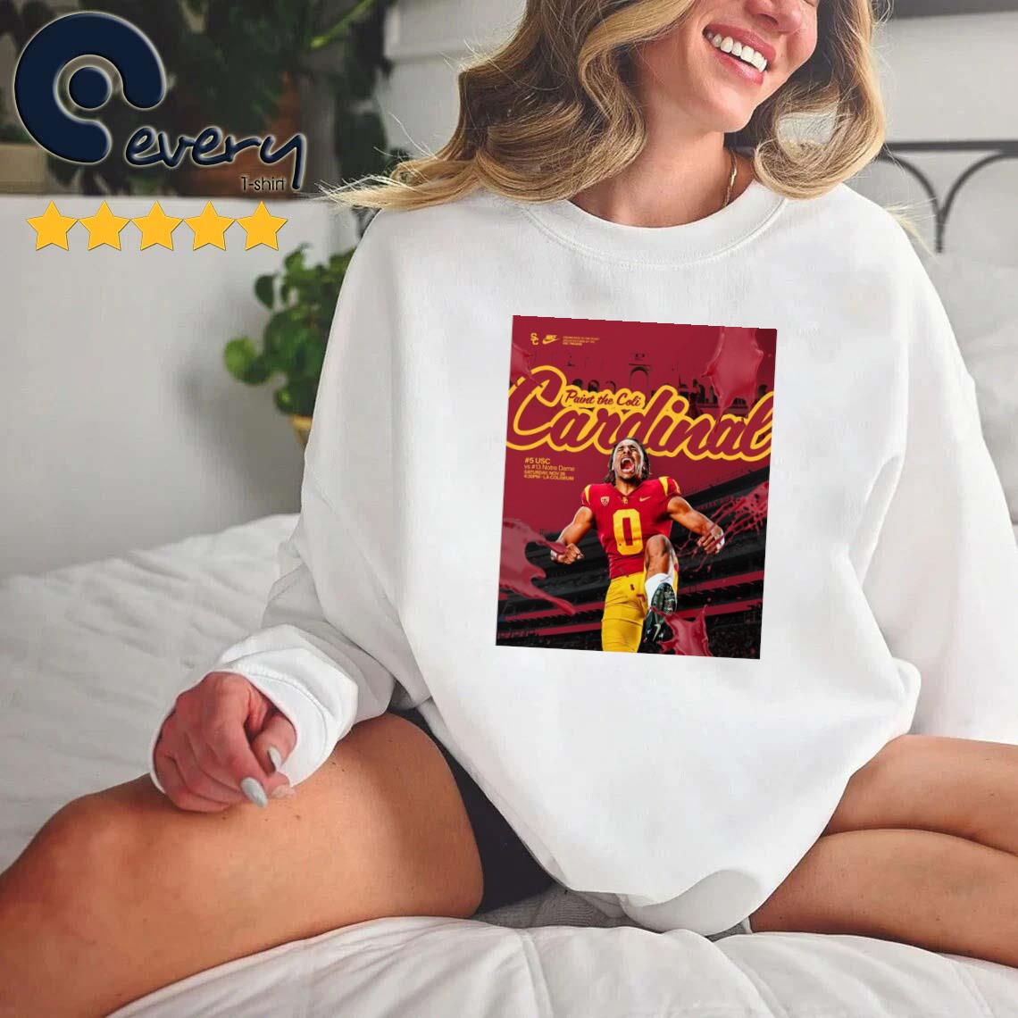 USC Trojans Football Paint The Coli Cardinal Shirt