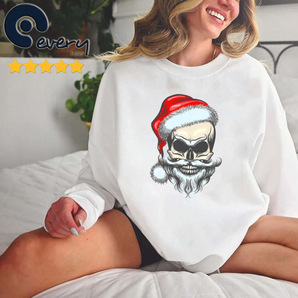 Bearded Vintage Skull Santa Claus Christmas Pajama Gift Sweater