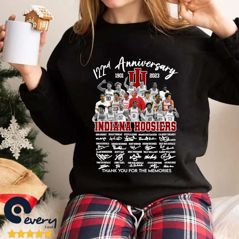 Funny Indiana Hoosiers 122nd Anniversary 1901-2023 Thank You For The Memories Signatures Men's Shirt