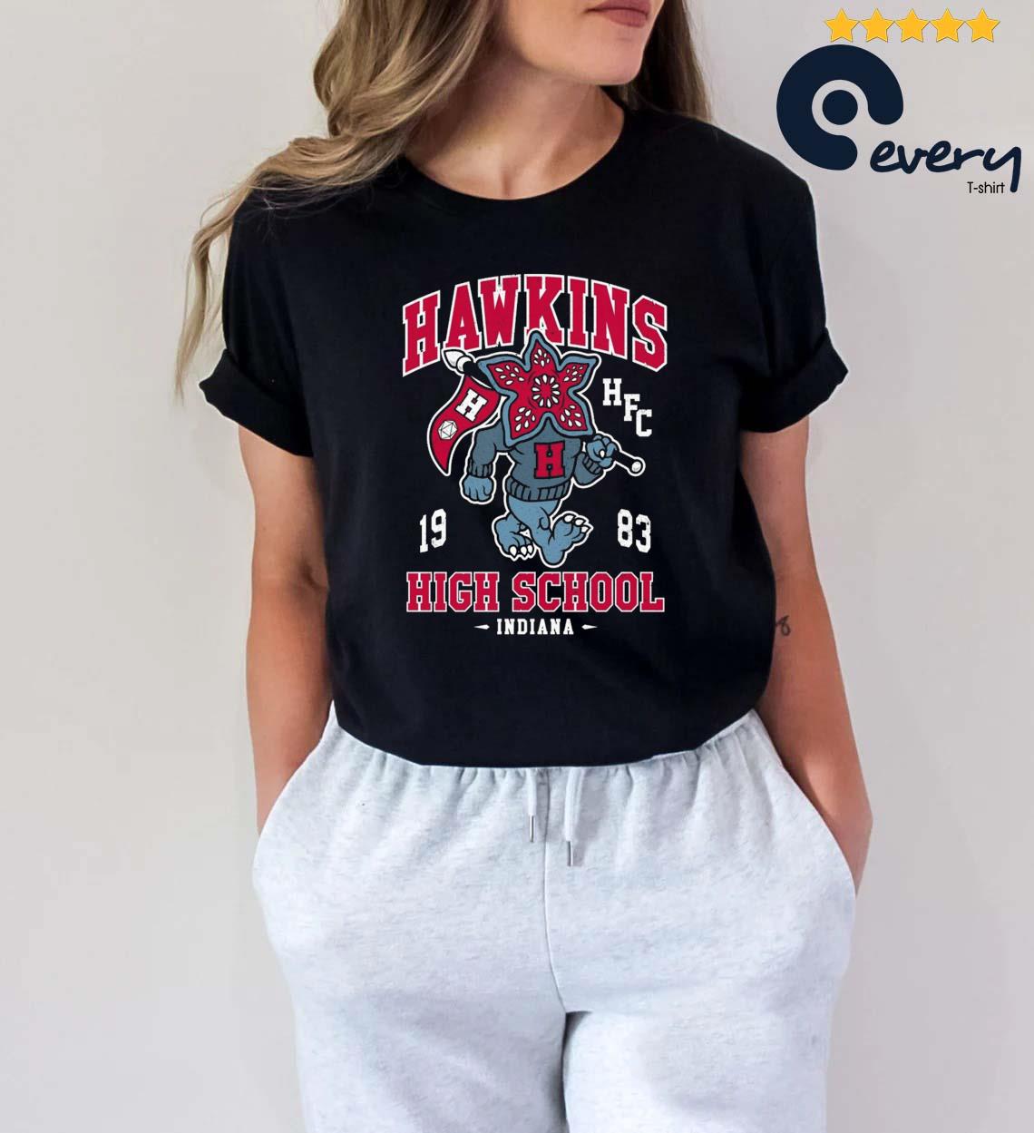 Hawkins High School Vintage Distressed Creepy Cute College Demogorgon  Mascot Shirt, hoodie, sweater, long sleeve and tank top