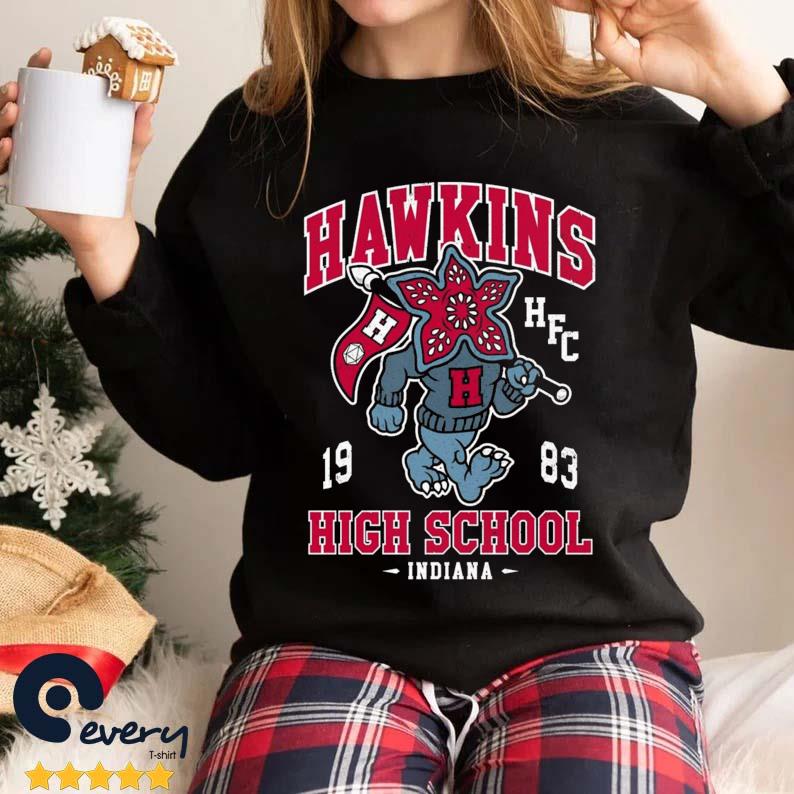 Hawkins High School Vintage Distressed Creepy Cute College Demogorgon  Mascot Shirt, hoodie, sweater, long sleeve and tank top