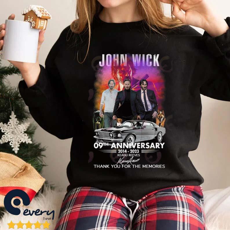 John Wick 09th Anniversary 2014 – 2023 Keanu Reeves Thank You For The Memories Signature Shirt