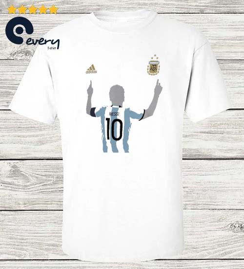 Men's adidas Lionel Messi White Argentina National Team 2022 Winners  Celebration T-Shirt in 2023