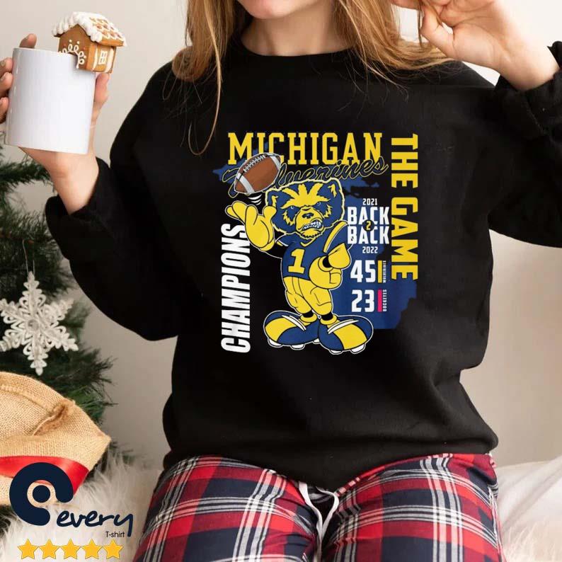 Michigan Wolverines Champions The Game 2021-2022 Back 2 Back 45-23 Shirt
