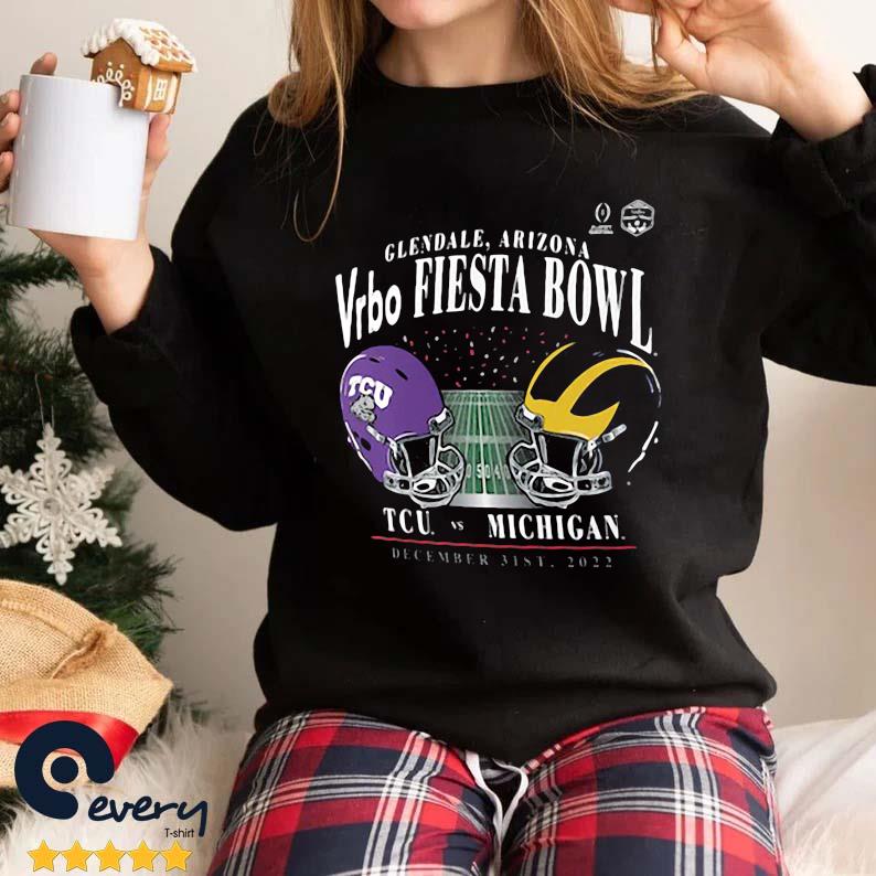 Michigan Wolverines Vs. TCU Horned Frogs College Football Playoff 2022 Fiesta Bowl Matchup Old School Shirt - Copy
