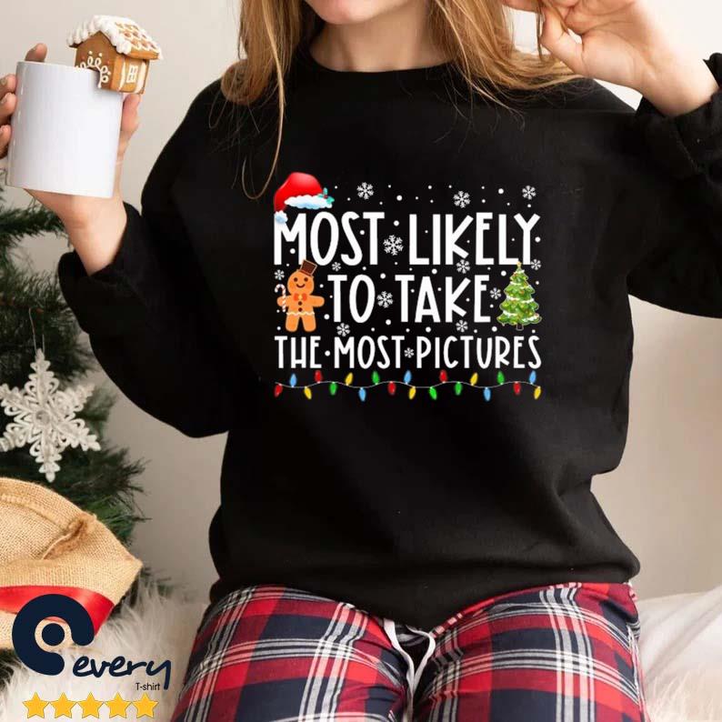 Most Likely To Take The Most Pictures Family Christmas Lights Sweater
