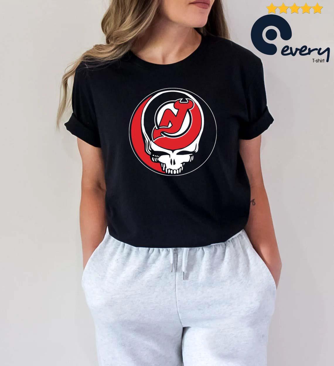 New Jersey Devils Grateful Dead Steal Your Face Hockey NHL Shirt - Bring  Your Ideas, Thoughts And Imaginations Into Reality Today