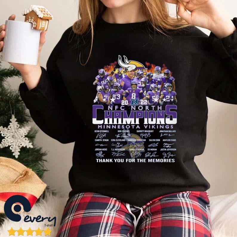 Minnesota Vikings 2022 Nfc North Champions Signatures Shirt