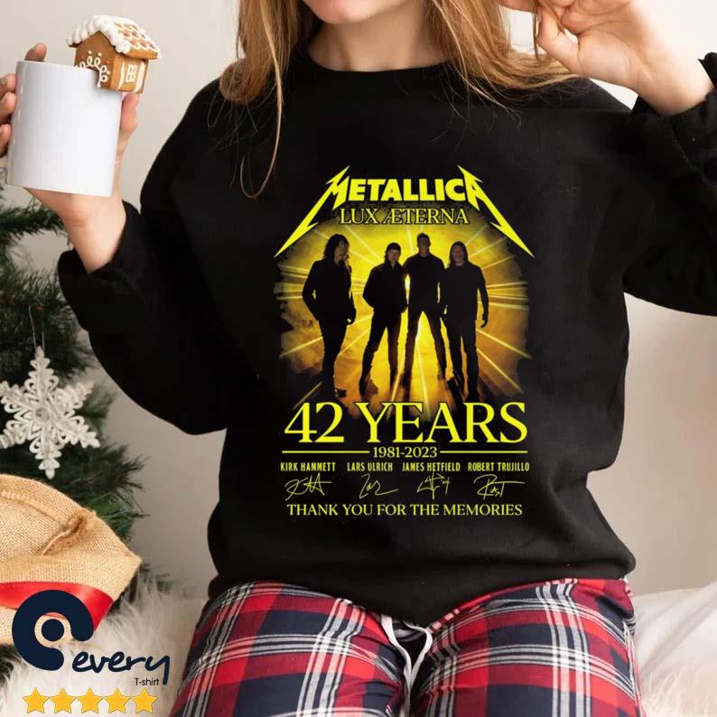 Official Metallica Lux Aeterna 42 Years 1981-2023 Thank You For The Memories Signatures shirt