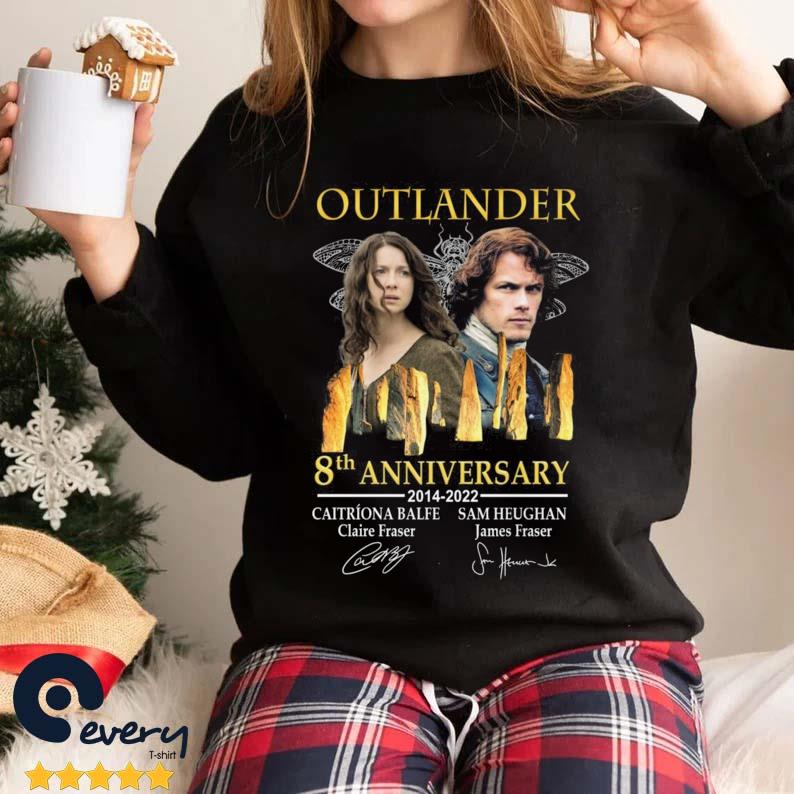 Outlander 8th Anniversary 2014 – 2022 Claire Fraser And James Fraser Signatures Shirt