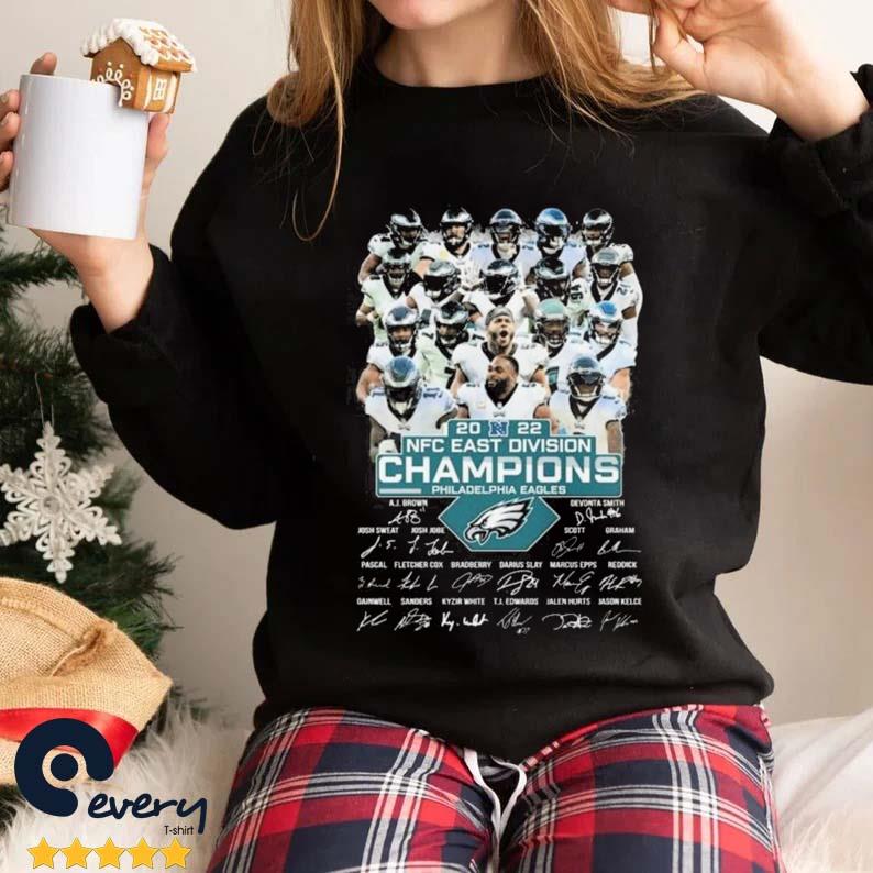 Funny 2022 NFC East Division Champions Philadelphia Eagles signatures shirt,  hoodie, sweater, long sleeve and tank top