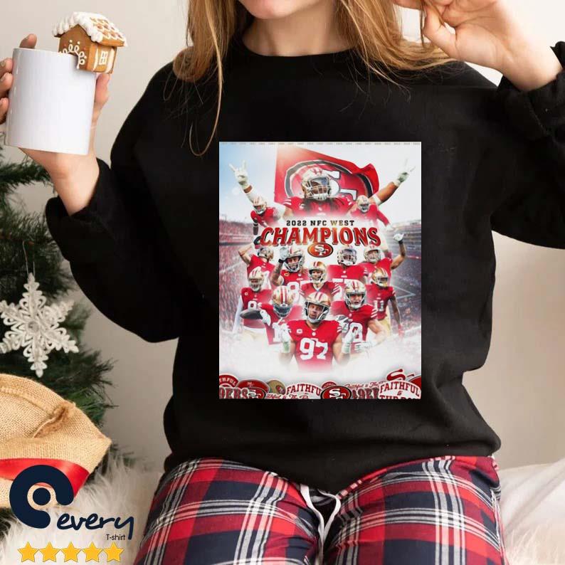 The San Francisco 49ers team 2022 NFC West Division Champions signatures  shirt, hoodie, sweater, long sleeve and tank top