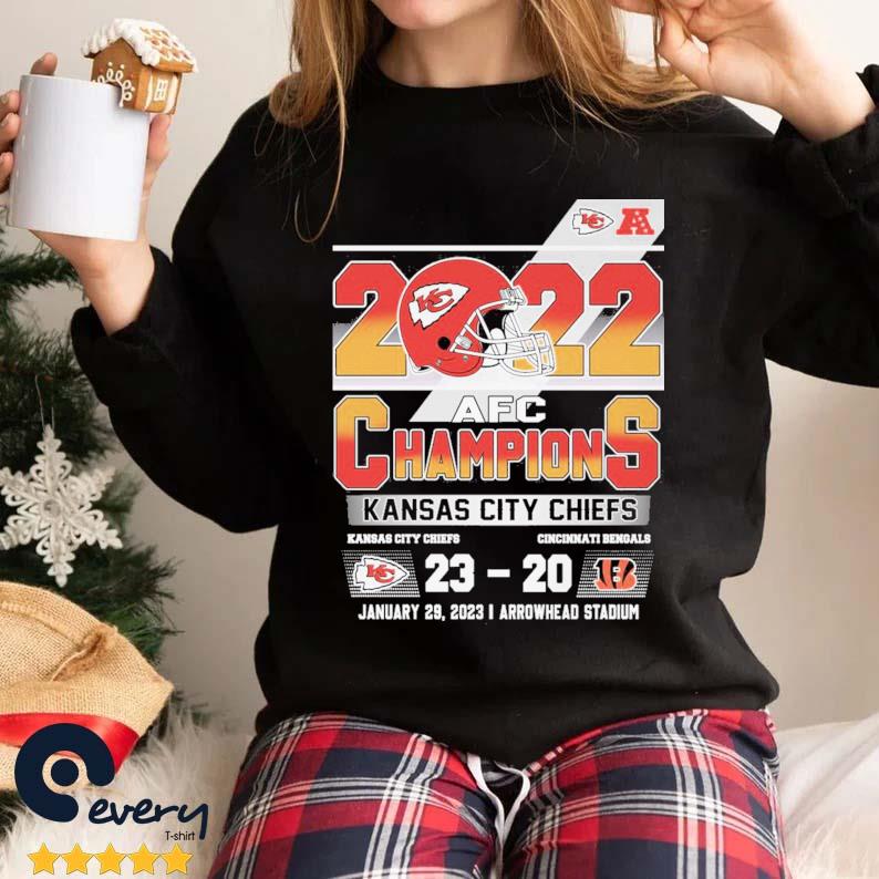 Kansas City Chiefs Vs Cincinnati Bengals 23-20 2022 AFC Champions shirt,  hoodie, sweater, long sleeve and tank top