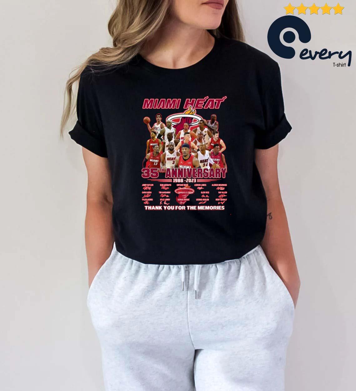 Miami Heat 35th Anniversary 1988-2023 Thank You For The Memories Signatures  Long Sleeves T Shirt, hoodie, sweater, long sleeve and tank top