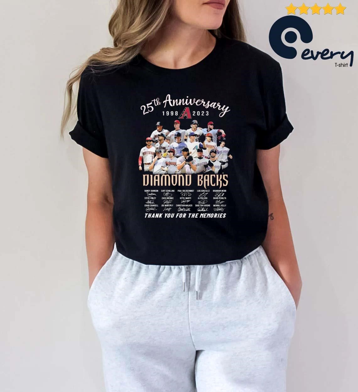 Arizona Diamondbacks 25th Anniversary 1998-2023 Thank You For The Memories Signatures shirt