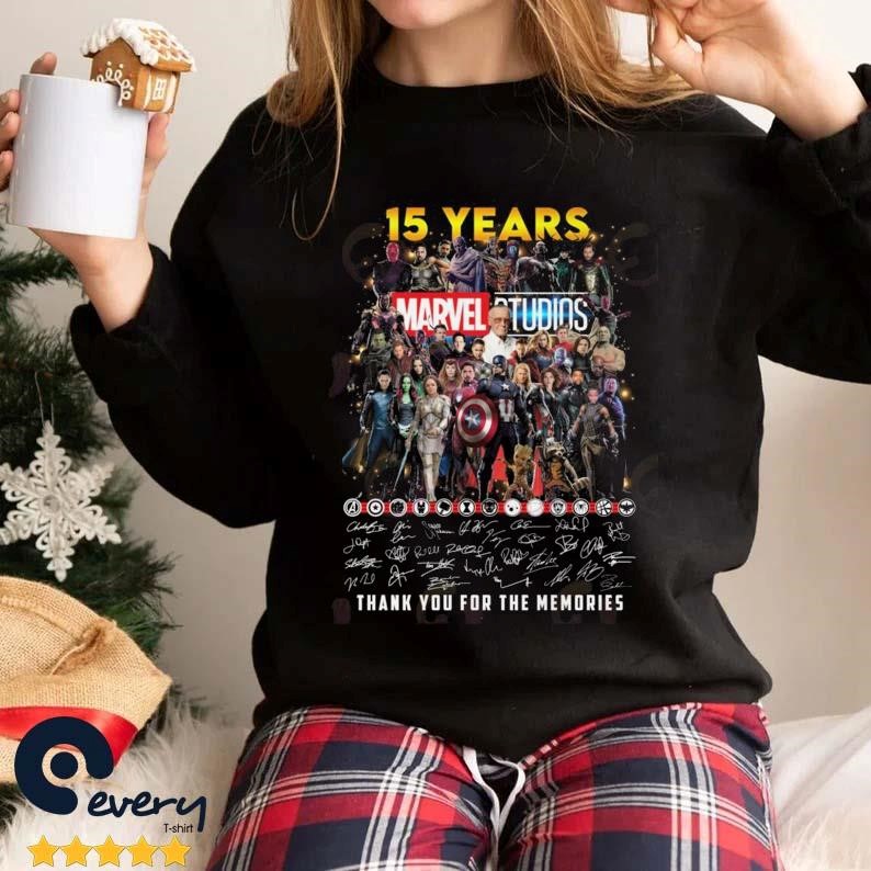 Marvel Studios 15 Years Thank You For The Memories Signatures 2023 Shirt