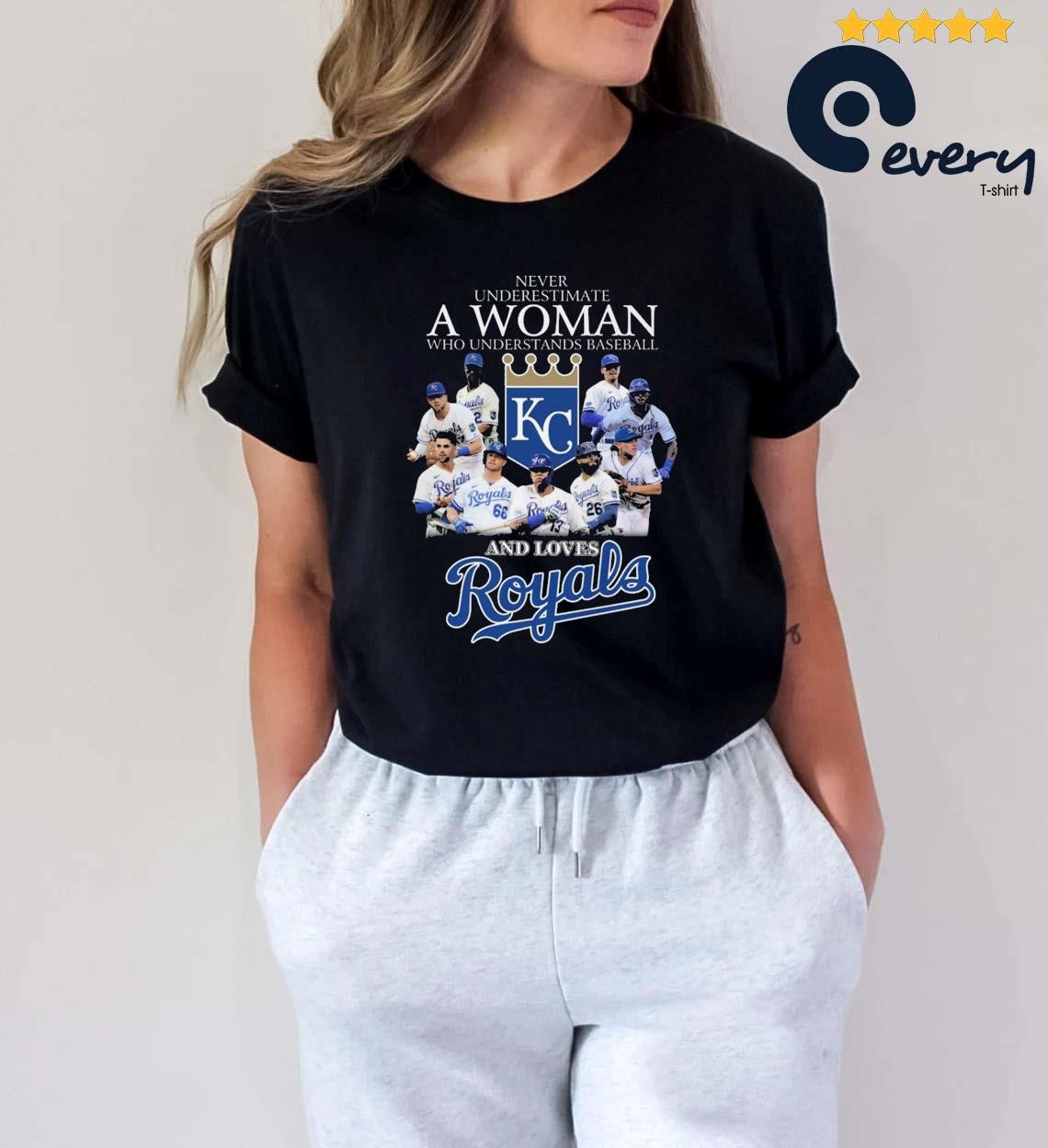 Never Underestimate Who Understands Baseball And Love Kansas City Royals T  Shirt