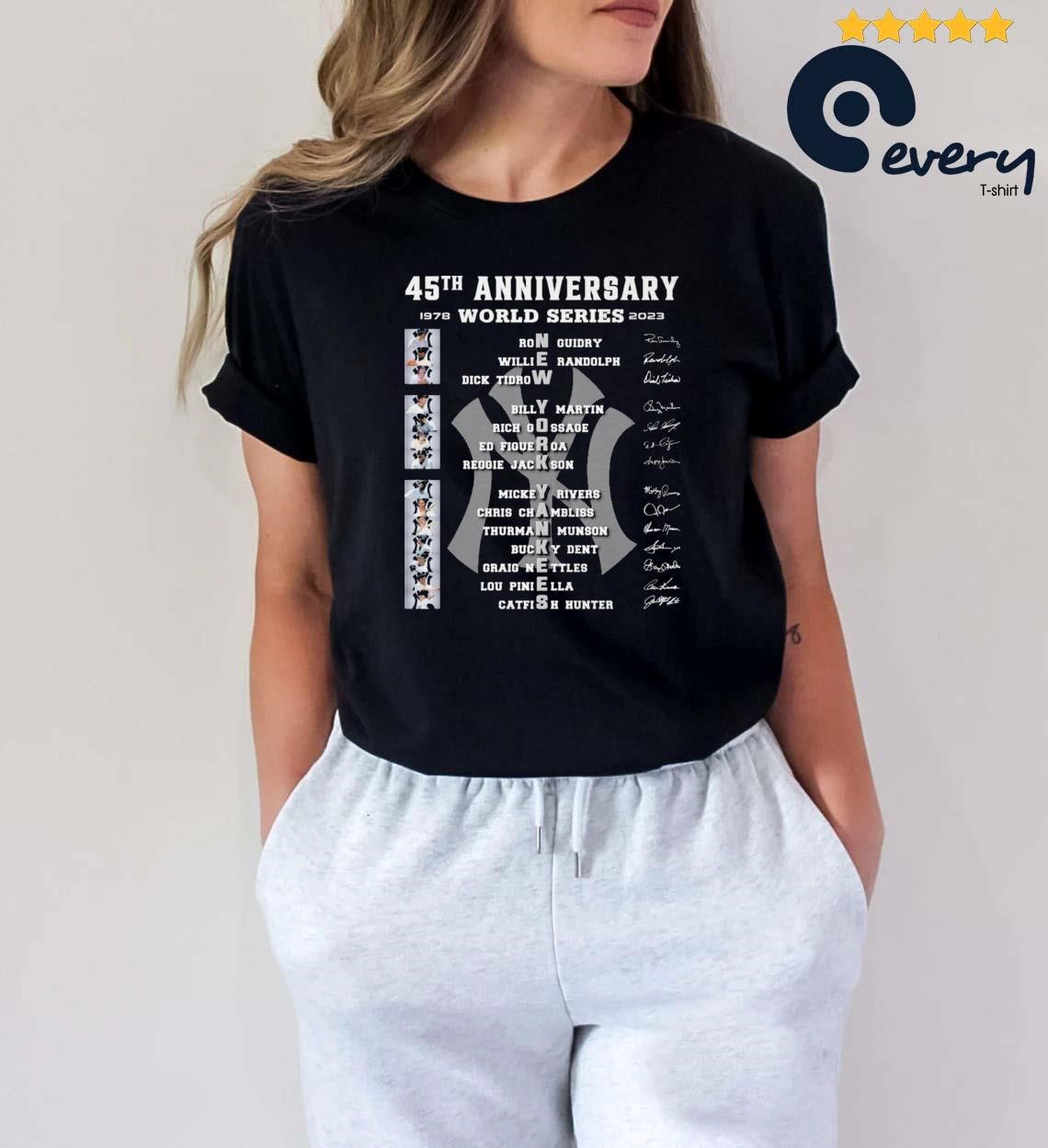 New York Yankees 45th Anniversary World Series 1978-2023 Signatures shirt